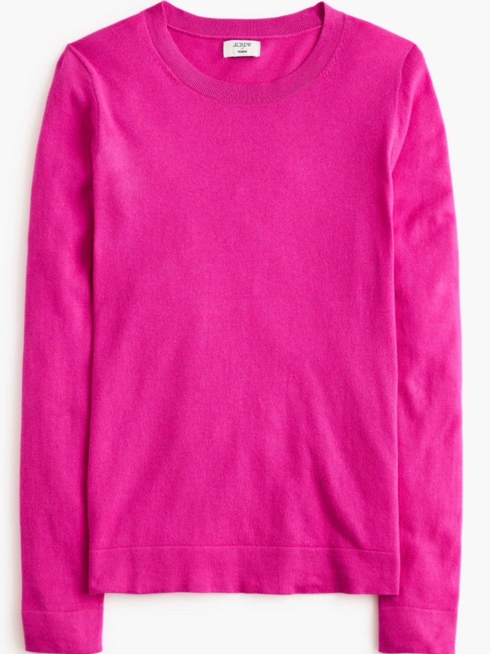 J. Crew Classic Crewneck Sweater in Hot Pink